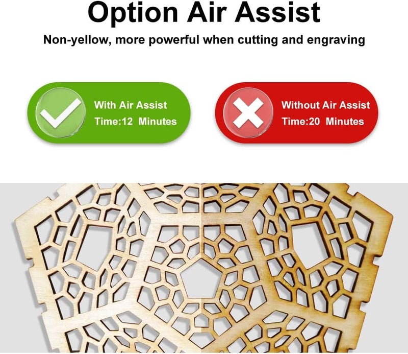 LONGER Laser Engraver Air Assist kit for RAY5 10W/20W, Large Airflow, Adjustable Airflow of 10-30L/min, for CNC Cutting and Laser Engraving, Remove Smoke and Dust Protect Laser Lens Low Noise - Image 5